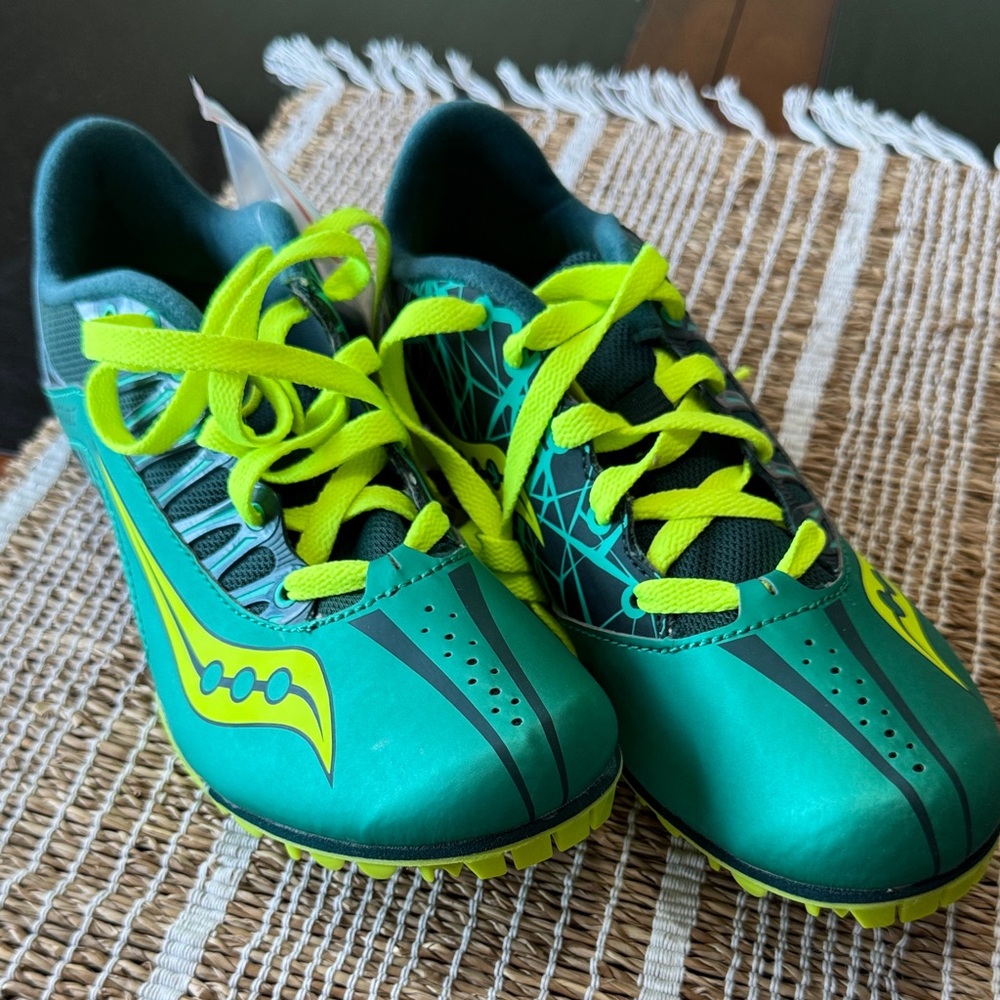 Saucony Vibrant Teal and Lime Athletic Shoes